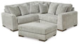 Regent Park 4-Piece Sectional with Ottoman (Left-Arm Facing Corner Chair, Right-Arm Facing Corner Chair, Wedge, Oversized Accent Ottoman)