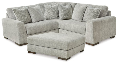 Regent Park 4-Piece Sectional with Ottoman (Left-Arm Facing Corner Chair, Right-Arm Facing Corner Chair, Wedge, Oversized Accent Ottoman)