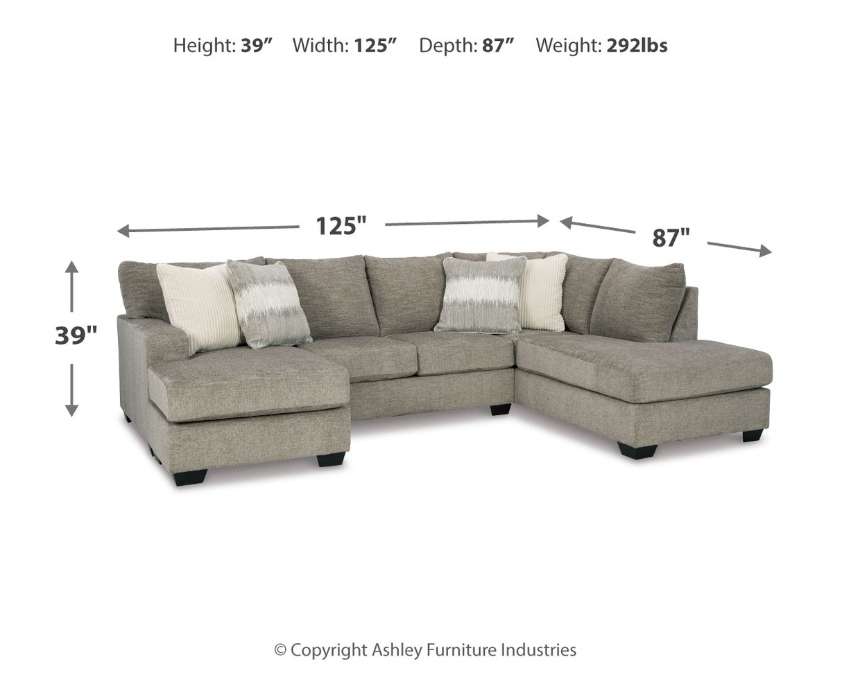 Creswell 3-Piece Sectional with Ottoman (Left-Arm Facing Sofa Chaise, Right-Arm Facing Corner Chaise, Ottoman With Storage)