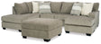 Creswell 3-Piece Sectional with Ottoman (Right-Arm Facing Sofa Chaise, Left-Arm Facing Corner Chaise, Ottoman With Storage)
