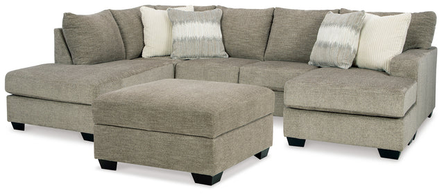 Creswell 3-Piece Sectional with Ottoman (Right-Arm Facing Sofa Chaise, Left-Arm Facing Corner Chaise, Ottoman With Storage)