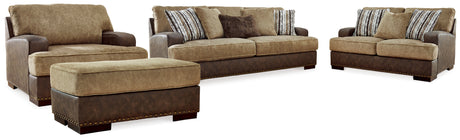 Alesbury 4-Piece Sofa, Loveseat, Chair and Ottoman (Sofa, Loveseat, Oversized Chair, Ottoman)