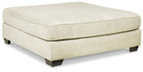 Rawcliffe Oversized Accent Ottoman (Color: Parchment)