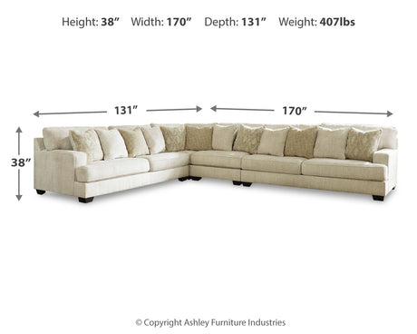 Rawcliffe 4-Piece Sectional (Color: Parchment)