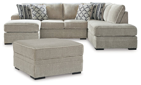 Calnita 3-Piece Sectional with Ottoman (Left-Arm Facing Sofa Chaise, Right-Arm Facing Corner Chaise, Ottoman With Storage)