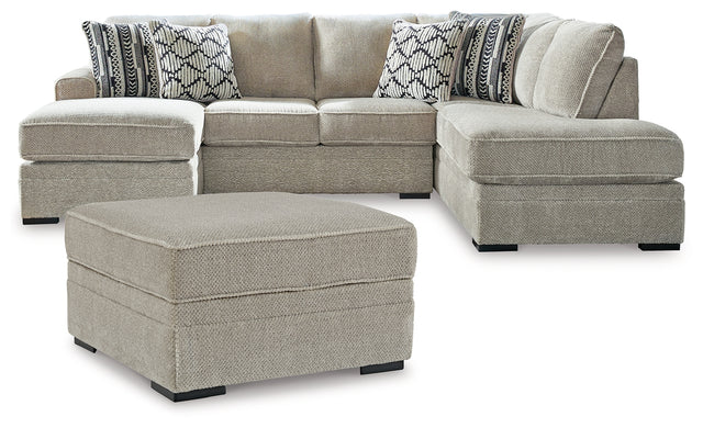 Calnita 3-Piece Sectional with Ottoman (Left-Arm Facing Sofa Chaise, Right-Arm Facing Corner Chaise, Ottoman With Storage)