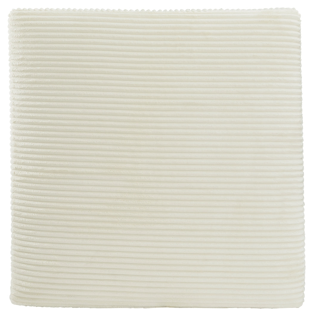 Lindyn Oversized Accent Ottoman (Color: Ivory)
