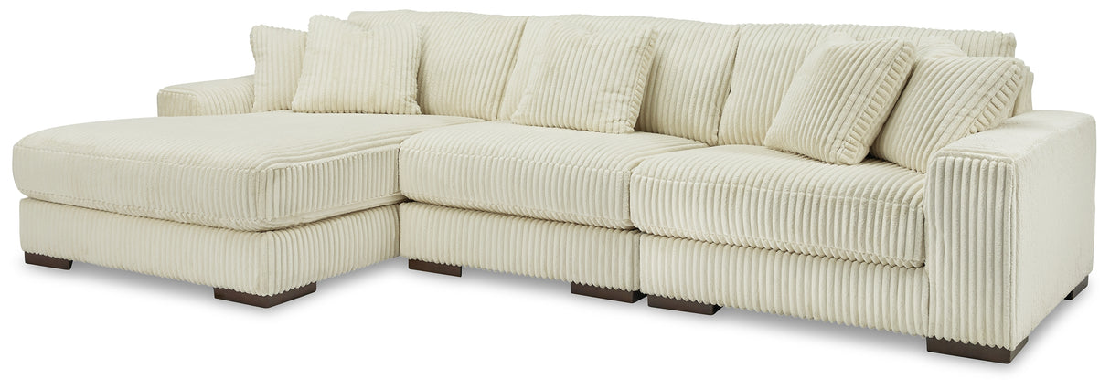 Lindyn 3-Piece Sectional with Chaise (Color: Ivory, Sectional Orientation: Left Arm Facing)