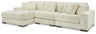 Lindyn 3-Piece Sectional with Chaise (Color: Ivory, Sectional Orientation: Left Arm Facing)