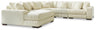 Lindyn 5-Piece Sectional with Chaise (Color: Ivory, Sectional Orientation: Left Arm Facing)