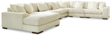 Lindyn 6-Piece Sectional with Chaise (Color: Ivory, Sectional Orientation: Left Arm Facing)