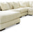 Lindyn 6-Piece Sectional with Chaise (Color: Ivory, Sectional Orientation: Left Arm Facing)