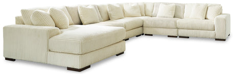 Lindyn 6-Piece Sectional with Chaise (Color: Ivory, Sectional Orientation: Left Arm Facing)