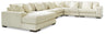 Lindyn 6-Piece Sectional with Chaise (Color: Ivory, Sectional Orientation: Left Arm Facing)