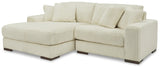 Lindyn 2-Piece Sectional with Chaise (Color: Ivory, Sectional Orientation: Left Arm Facing)