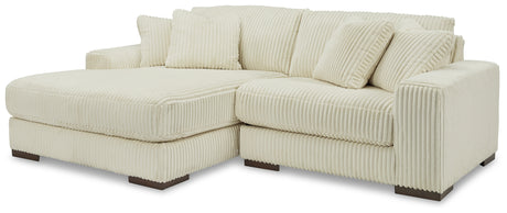 Lindyn 2-Piece Sectional with Chaise (Color: Ivory, Sectional Orientation: Left Arm Facing)