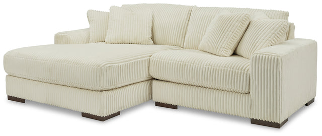 Lindyn 2-Piece Sectional with Chaise (Color: Ivory, Sectional Orientation: Left Arm Facing)