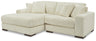 Lindyn 2-Piece Sectional with Chaise (Color: Ivory, Sectional Orientation: Left Arm Facing)