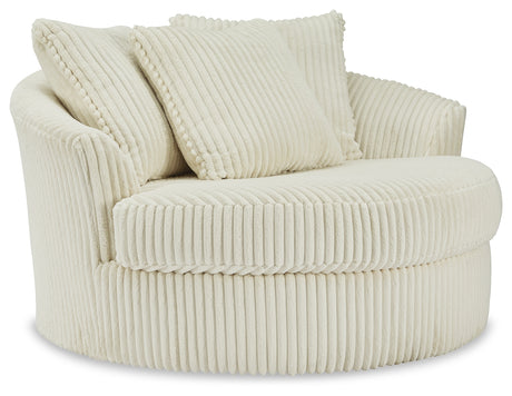 Lindyn Oversized Swivel Accent Chair (Color: Ivory)