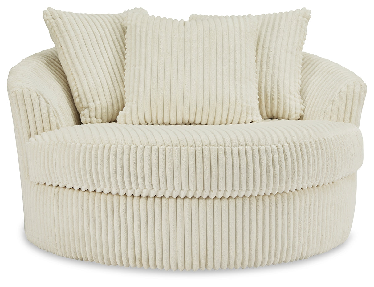 Lindyn Oversized Swivel Accent Chair (Color: Ivory)