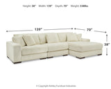 Lindyn 4-Piece Sectional with Ottoman (Right-Arm Facing Corner Chaise, Armless Chair, Left-Arm Facing Corner Chair, Oversized Accent Ottoman)