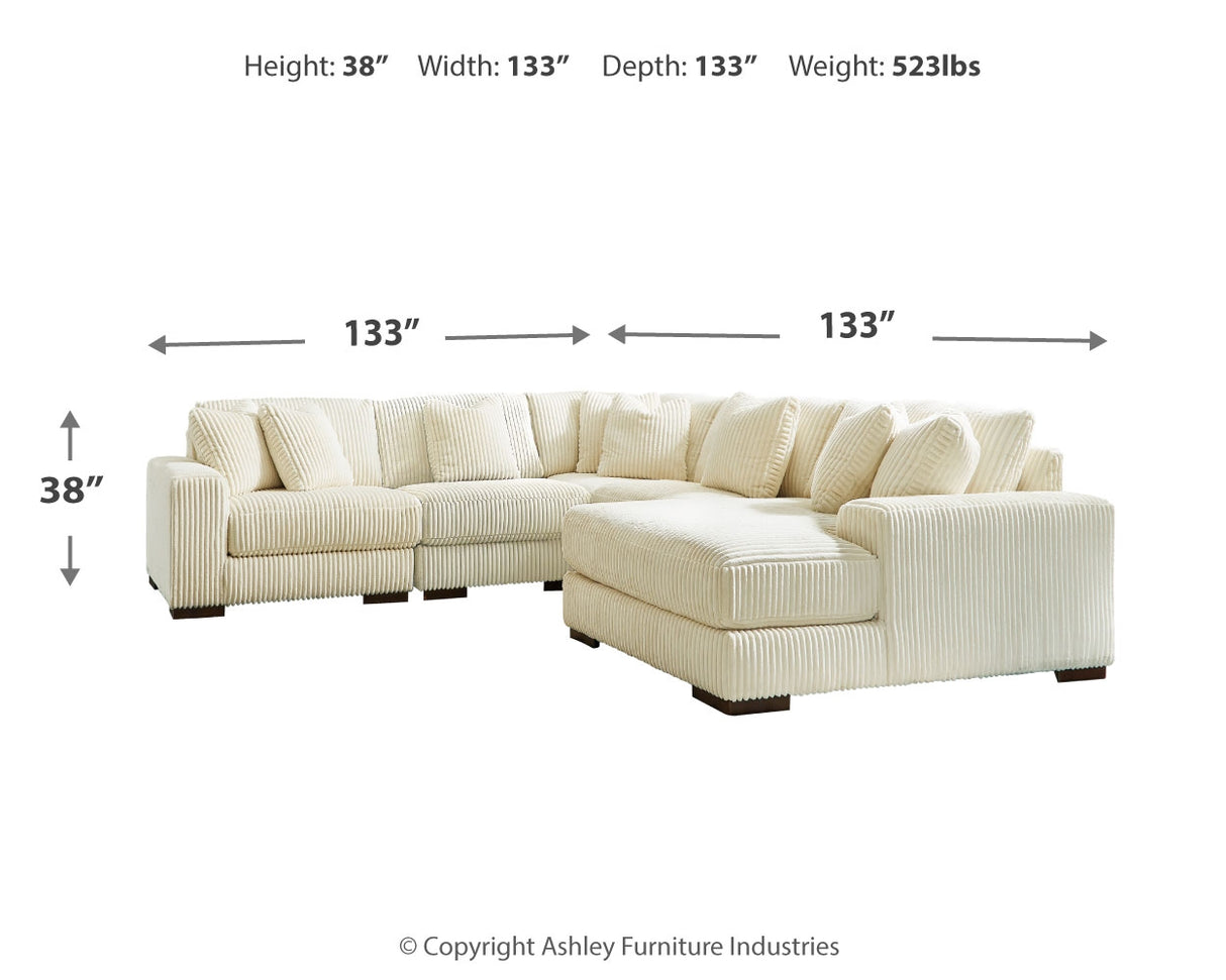 Lindyn 6-Piece Sectional with Ottoman (Right-Arm Facing Corner Chaise, Armless Chair, Armless Chair, Wedge, Left-Arm Facing Corner Chair, Oversized Accent Ottoman)
