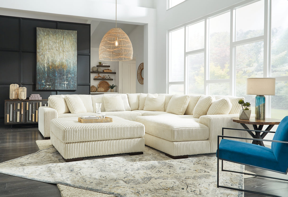 Lindyn 6-Piece Sectional with Ottoman (Right-Arm Facing Corner Chaise, Armless Chair, Armless Chair, Wedge, Left-Arm Facing Corner Chair, Oversized Accent Ottoman)
