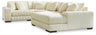 Lindyn 4-Piece Sectional with Chaise (Color: Ivory, Sectional Orientation: Right Arm Facing)