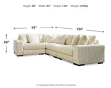 Lindyn 5-Piece Sectional with Ottoman (Armless Chair, Left-Arm Facing Corner Chair, Right-Arm Facing Corner Chair, Wedge, Oversized Accent Ottoman)