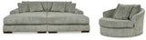 Lindyn Super Chaise with Oversized Swivel Chair