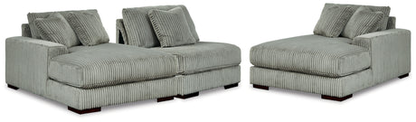 Lindyn 3-Piece Sectional with Double Chaise (Color: Fog)