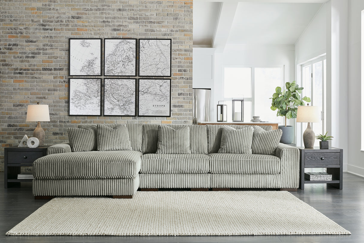 Lindyn 3-Piece Sectional with Chaise (Color: Fog, Sectional Orientation: Left Arm Facing)