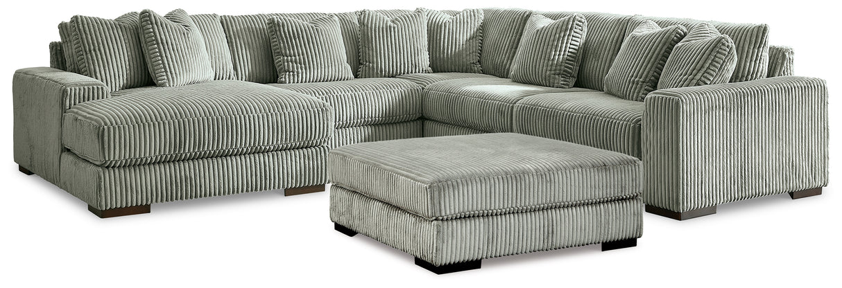 Lindyn 6-Piece Sectional with Ottoman (Left-Arm Facing Corner Chaise, Armless Chair, Armless Chair, Right-Arm Facing Corner Chair, Wedge, Oversized Accent Ottoman)