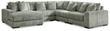 Lindyn 5-Piece Sectional with Chaise (Color: Fog, Sectional Orientation: Left Arm Facing)