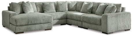 Lindyn 5-Piece Sectional with Chaise (Color: Fog, Sectional Orientation: Left Arm Facing)