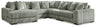 Lindyn 5-Piece Sectional with Chaise (Color: Fog, Sectional Orientation: Left Arm Facing)
