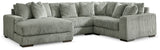 Lindyn 4-Piece Sectional with Chaise (Color: Fog, Sectional Orientation: Left Arm Facing)
