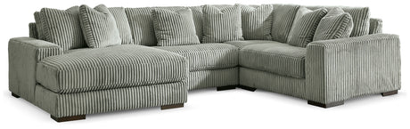 Lindyn 4-Piece Sectional with Chaise (Color: Fog, Sectional Orientation: Left Arm Facing)