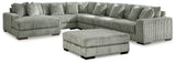 Lindyn 7-Piece Sectional with Ottoman (Left-Arm Facing Corner Chaise, Armless Chair, Armless Chair, Armless Chair, Right-Arm Facing Corner Chair, Wedge, Oversized Accent Ottoman)