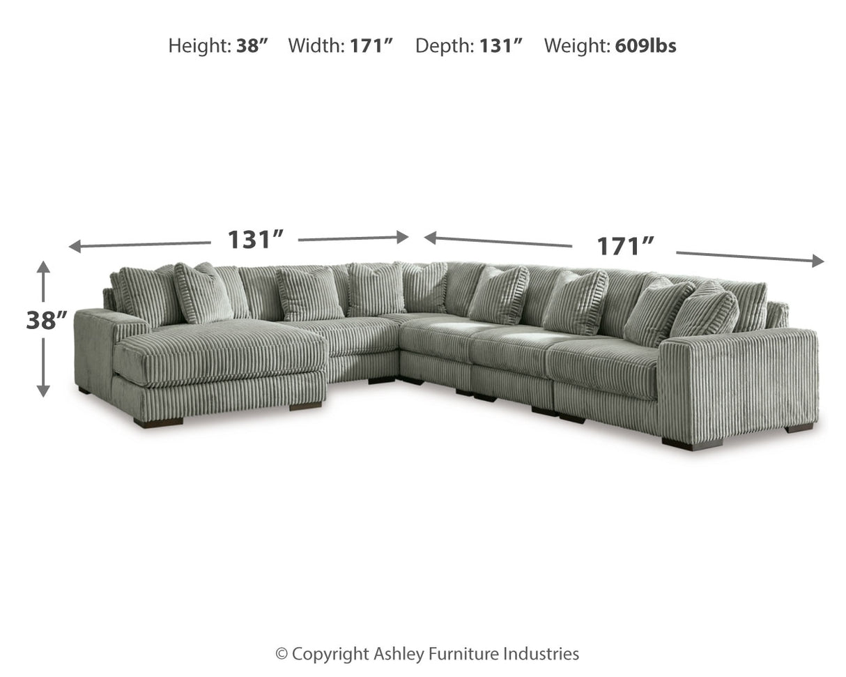 Lindyn 7-Piece Sectional with Ottoman (Left-Arm Facing Corner Chaise, Armless Chair, Armless Chair, Armless Chair, Right-Arm Facing Corner Chair, Wedge, Oversized Accent Ottoman)
