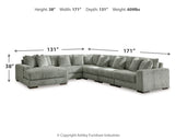 Lindyn 7-Piece Sectional with Ottoman (Left-Arm Facing Corner Chaise, Armless Chair, Armless Chair, Armless Chair, Right-Arm Facing Corner Chair, Wedge, Oversized Accent Ottoman)