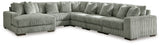 Lindyn 6-Piece Sectional with Chaise (Color: Fog, Sectional Orientation: Left Arm Facing)