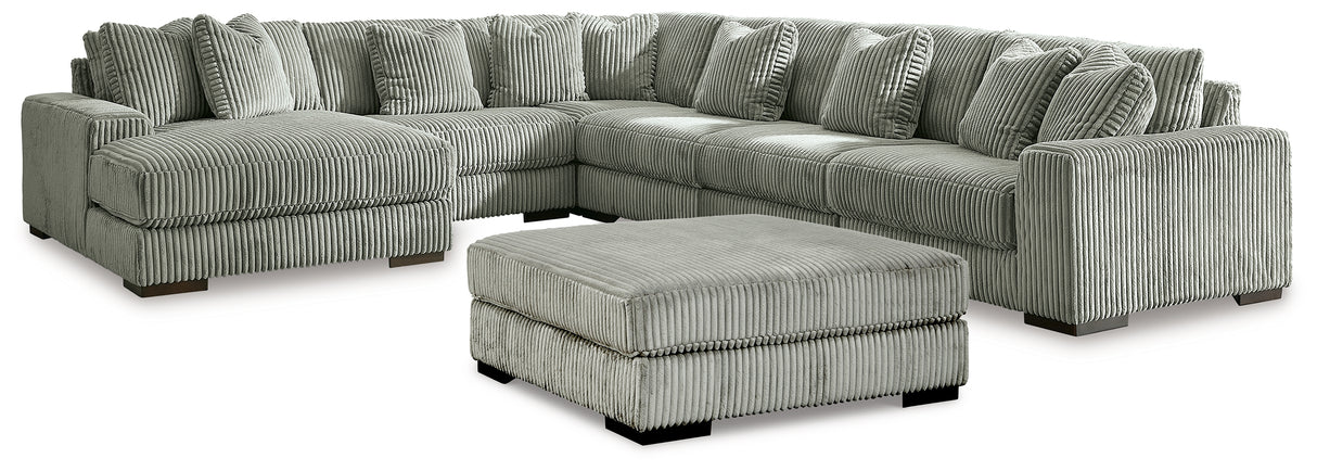 Lindyn 7-Piece Sectional with Ottoman (Left-Arm Facing Corner Chaise, Armless Chair, Armless Chair, Armless Chair, Right-Arm Facing Corner Chair, Wedge, Oversized Accent Ottoman)