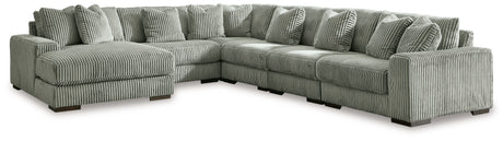 Lindyn 6-Piece Sectional with Chaise (Color: Fog, Sectional Orientation: Left Arm Facing)