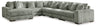 Lindyn 6-Piece Sectional with Chaise (Color: Fog, Sectional Orientation: Left Arm Facing)