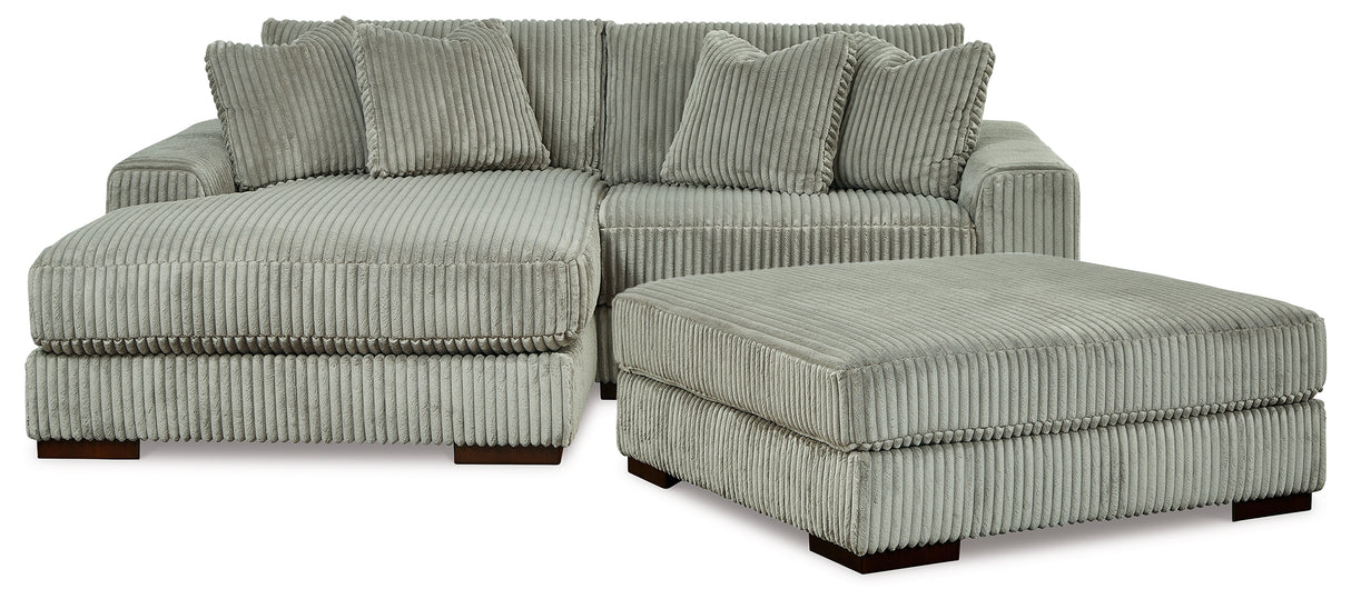 Lindyn 3-Piece Sectional with Ottoman (Left-Arm Facing Corner Chaise, Right-Arm Facing Corner Chair, Oversized Accent Ottoman)
