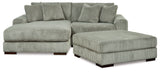 Lindyn 3-Piece Sectional with Ottoman (Left-Arm Facing Corner Chaise, Right-Arm Facing Corner Chair, Oversized Accent Ottoman)