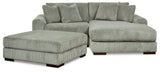 Lindyn 3-Piece Sectional with Ottoman (Right-Arm Facing Corner Chaise, Left-Arm Facing Corner Chair, Oversized Accent Ottoman)
