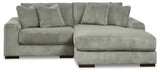 Lindyn 2-Piece Sectional with Chaise (Color: Fog, Sectional Orientation: Right Arm Facing)
