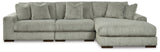 Lindyn 3-Piece Sectional with Chaise (Color: Fog, Sectional Orientation: Right Arm Facing)